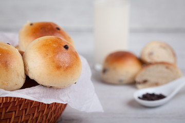 sweet bread with chocolate drops