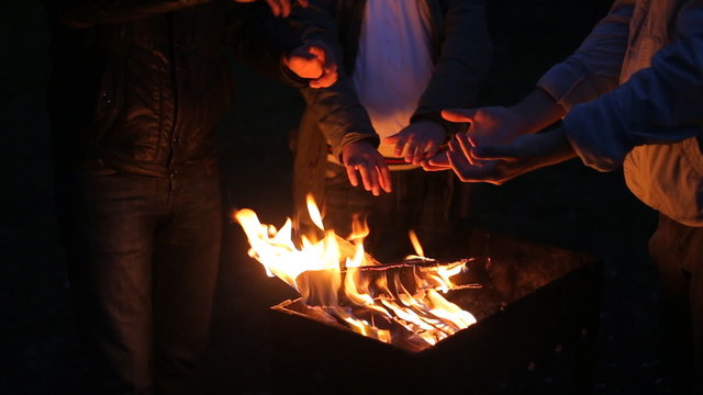 warm hands in the fire