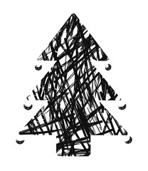 Christmas tree vector sketch 