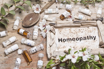 Homeopathic bottles and Pills