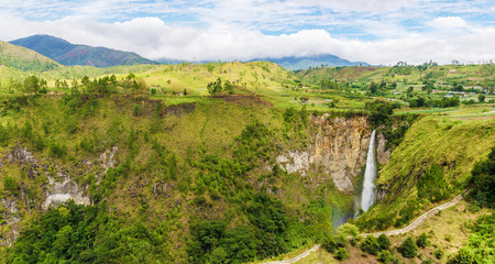 Sipisopiso waterfall in Northern Sumatra, Indonesia - 96251486