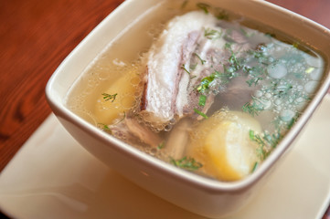 soup with lamb meat
