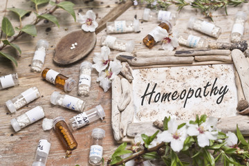 Homeopathic bottles and Pills