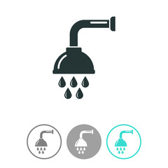 Shower vector icon. Douche with water drops symbol.