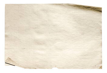 old paper isolated on white background