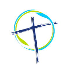Fototapeta premium World Ministry Brush Abstract Cross