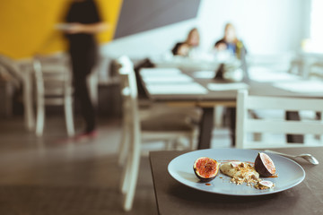 Delicious dessert with figs