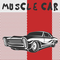 Car muscle poster vector 