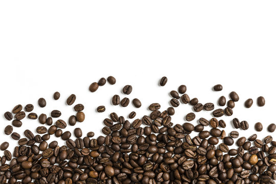 coffee beans on a white background © izdebska