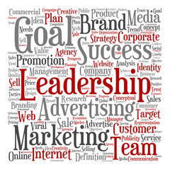Fototapeta premium Conceptual business leadership word cloud