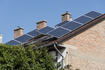 Solar panels on house.