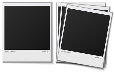 Set Polaroid photo frames on white background.Vector.