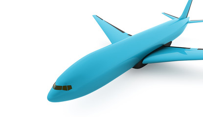 Blue aeroplane isolated