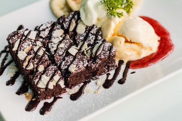 sweet brownies or chocolate fancy cakes
