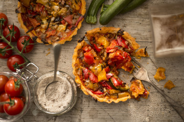 Tomato and pepper tart