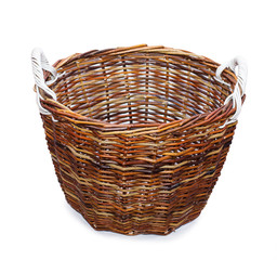 Fototapeta premium Wicker basket isolated on white background