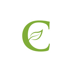letter leaf green logo icon