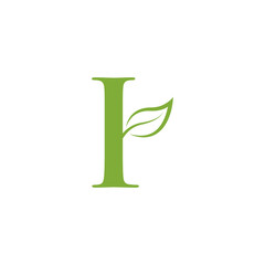 letter leaf green logo icon