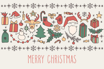 Christmas doodle greeting card