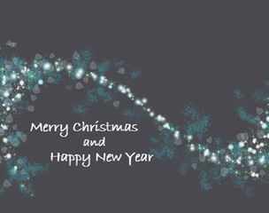 dark grey Christmas card with shiny stars