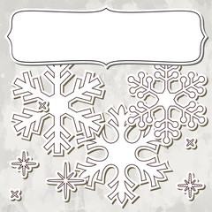 Paper snowflakes frame