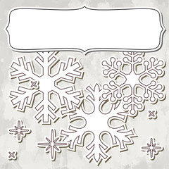 Obraz premium Paper snowflakes frame