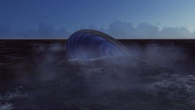UFO crash into a sea