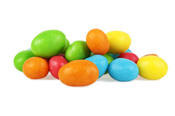 Colorful candies on a white background