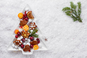 Gingerbread cookies and candy