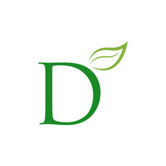 letter leaf green logo icon
