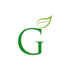 letter leaf green logo icon