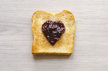Delicious toast with jam