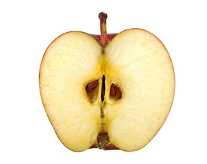 Half apple isolated on white background