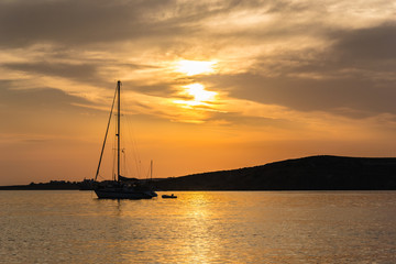 Beach of Livadia in Paroikia at sunset - Paros - Greece