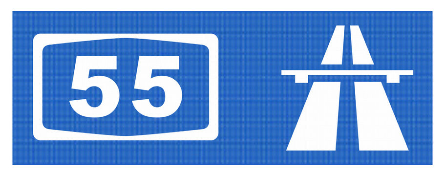 A55-Symbol mit Reflektierung