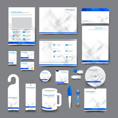 Big set trifold flyer brochure business card letter head envelop