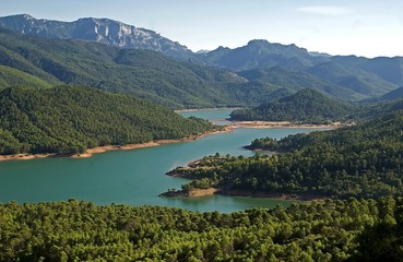 Embalse del Tranco, en el parque natural de Cazorla, Segura y Las Villas.