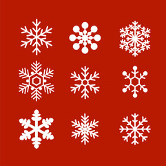 Obraz na płótnie Canvas Flat snowflakes vector