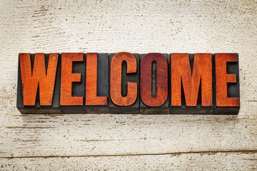 welcome word in letterpress wood type © MarekPhotoDesign.com