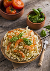 Delicious pasta on plate