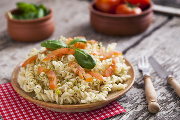 Delicious pasta on plate