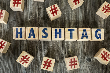 Wooden Blocks with the text: Hashtag