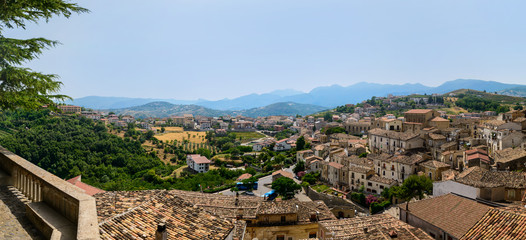 Panoramic view from Tomaso Campanella Square, Altomonte.