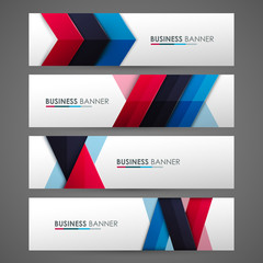 Obraz na płótnie Canvas Set of banner templates. Bright modern abstract design.