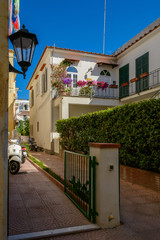 Inner yard of a hotel, Ischia, Italy.