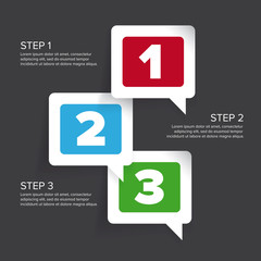 One two three - progress steps vector