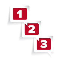 One two three - progress steps vector