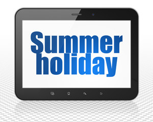 Vacation concept: Tablet Pc Computer with Summer Holiday on display