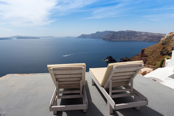 Fototapeta premium Santorini island landscape of famous Oia village, Greece