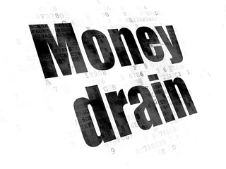 Money concept: Money Drain on Digital background